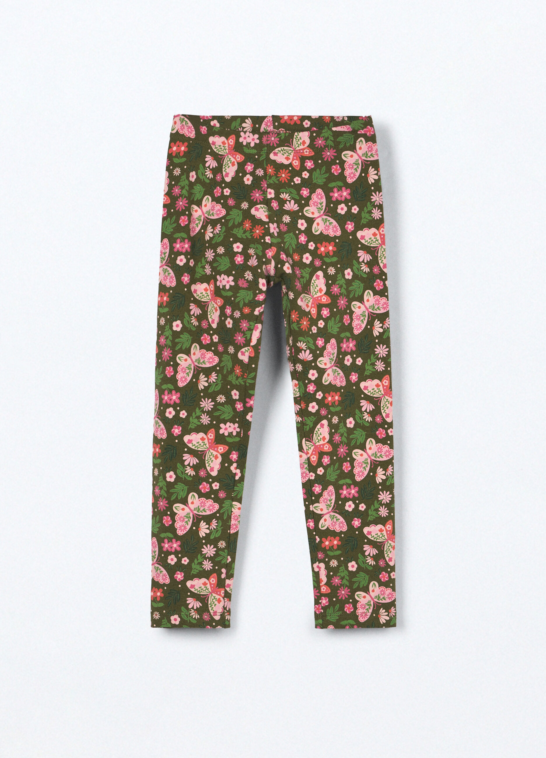 Leggings in french terry di cotone stretch bambina_0