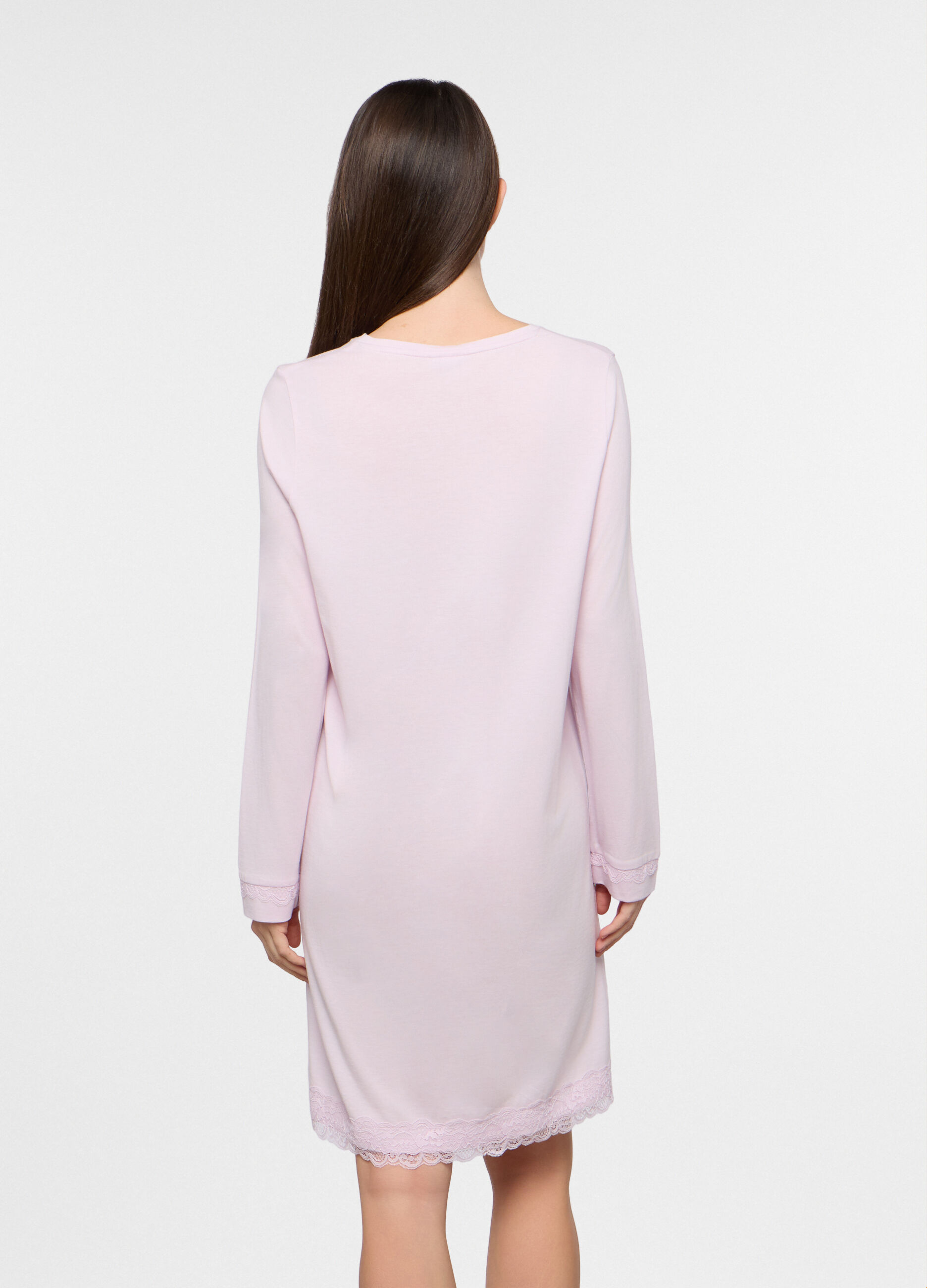 Camicia da notte in jersey di misto cotone donna_1