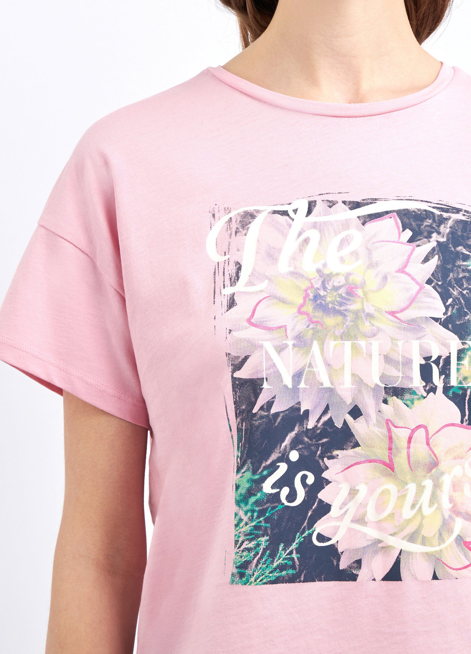 T-shirt in puro jersey di cotone con stampa donna_2