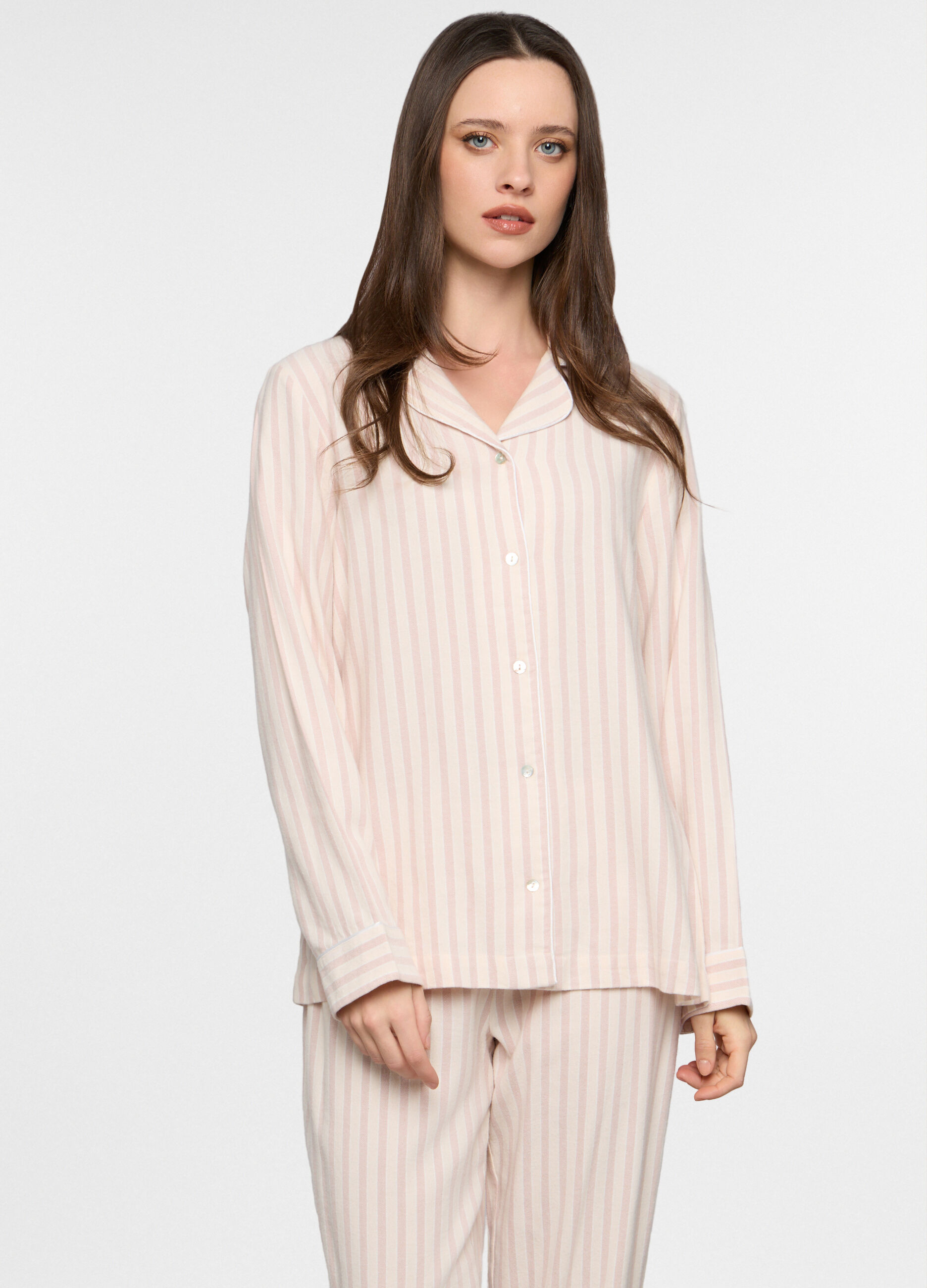 Set pigiama lungo in flanella donna_2