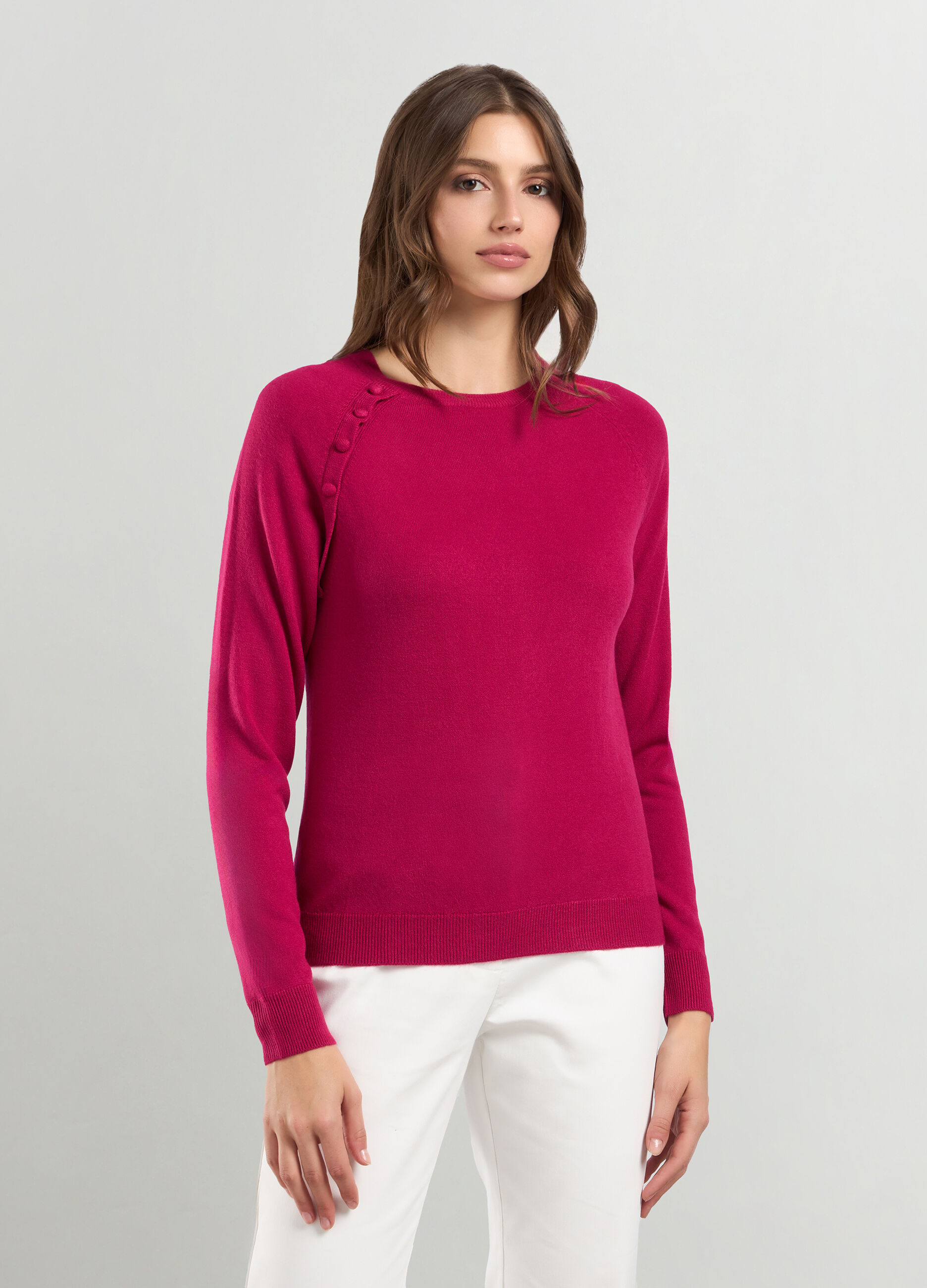 Pullover tricot con bottoni donna_0