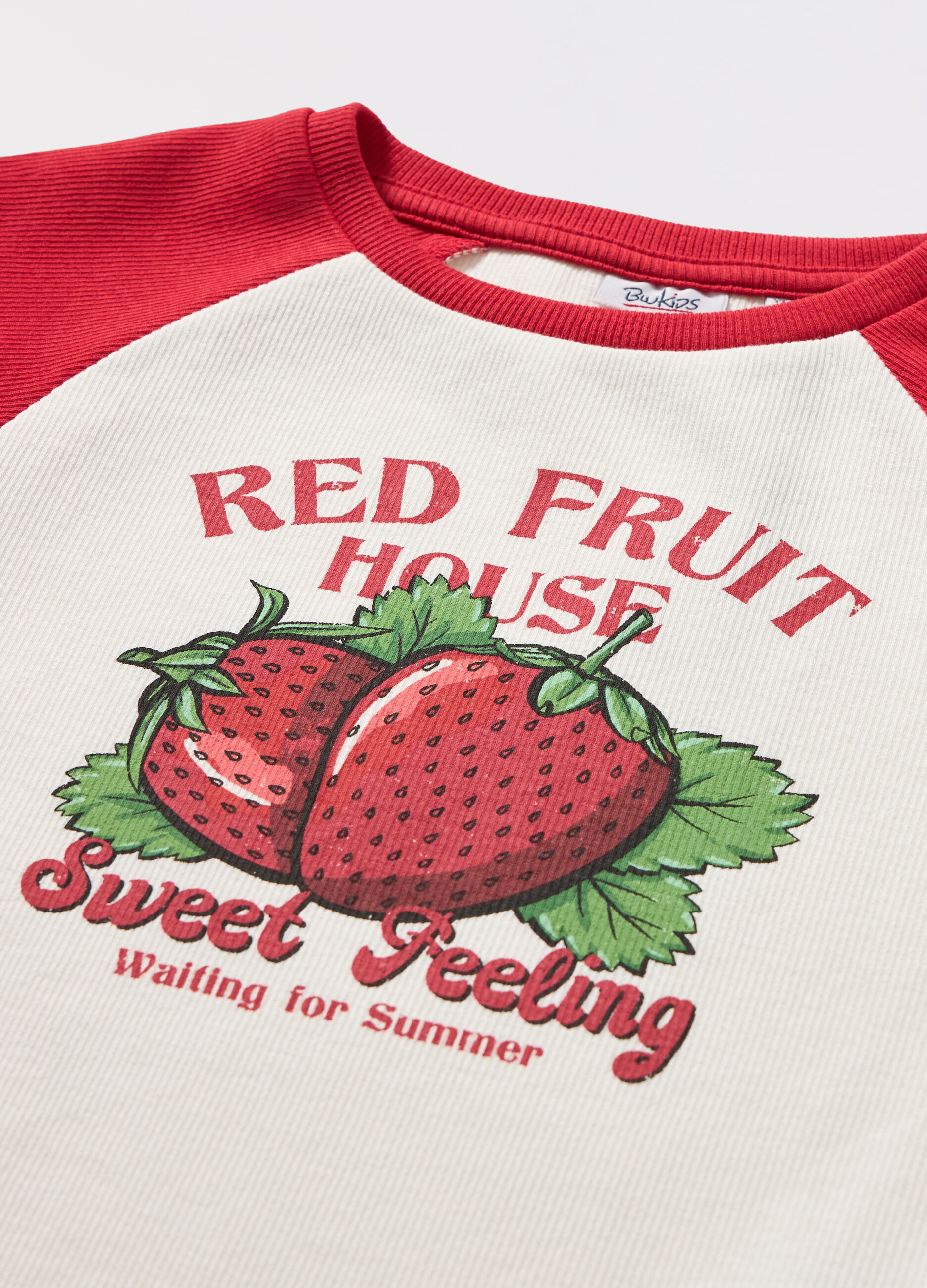 T-shirt in costina di cotone stretch ragazza_1