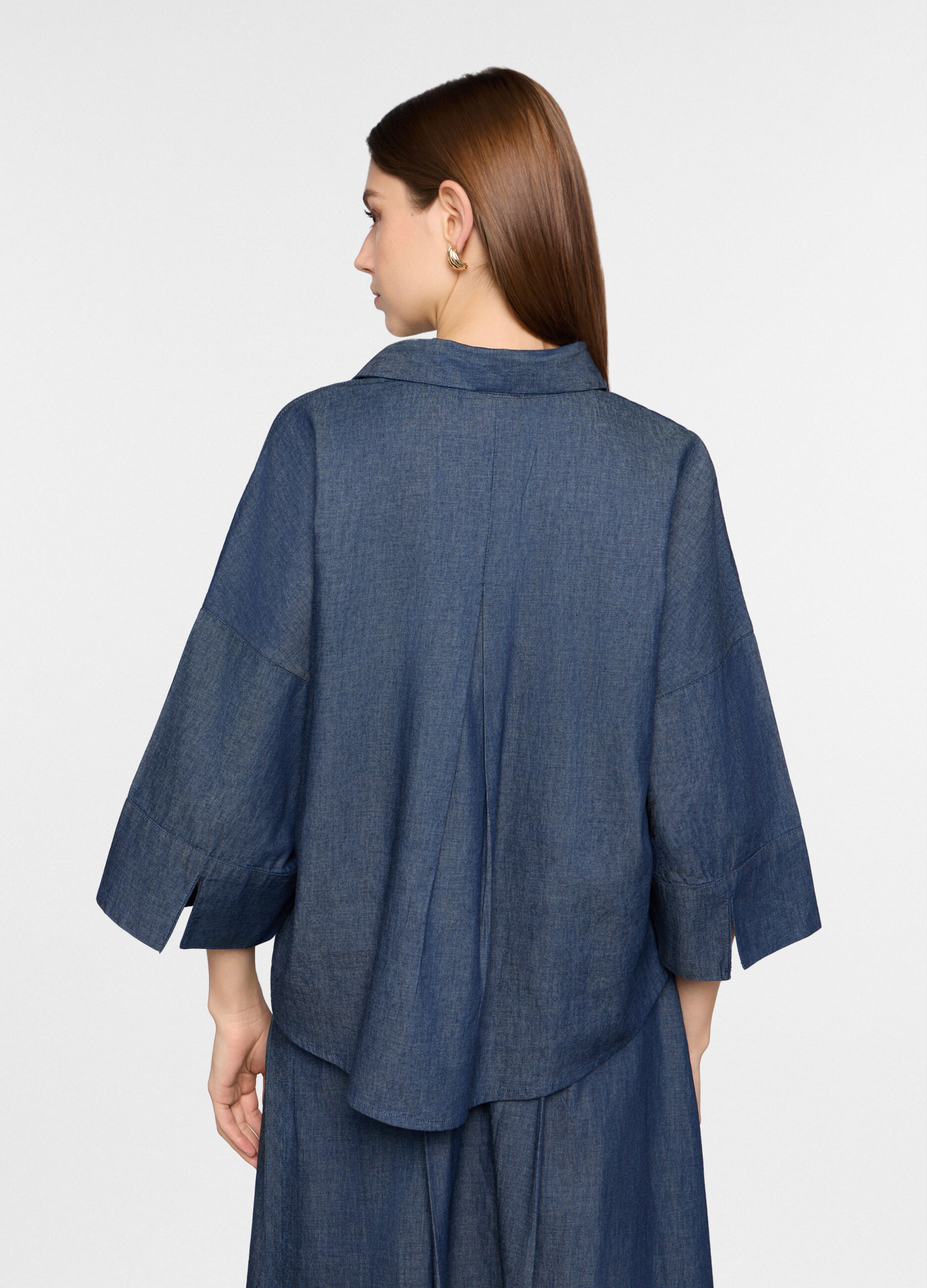 Camicia over fit in chambray donna_2