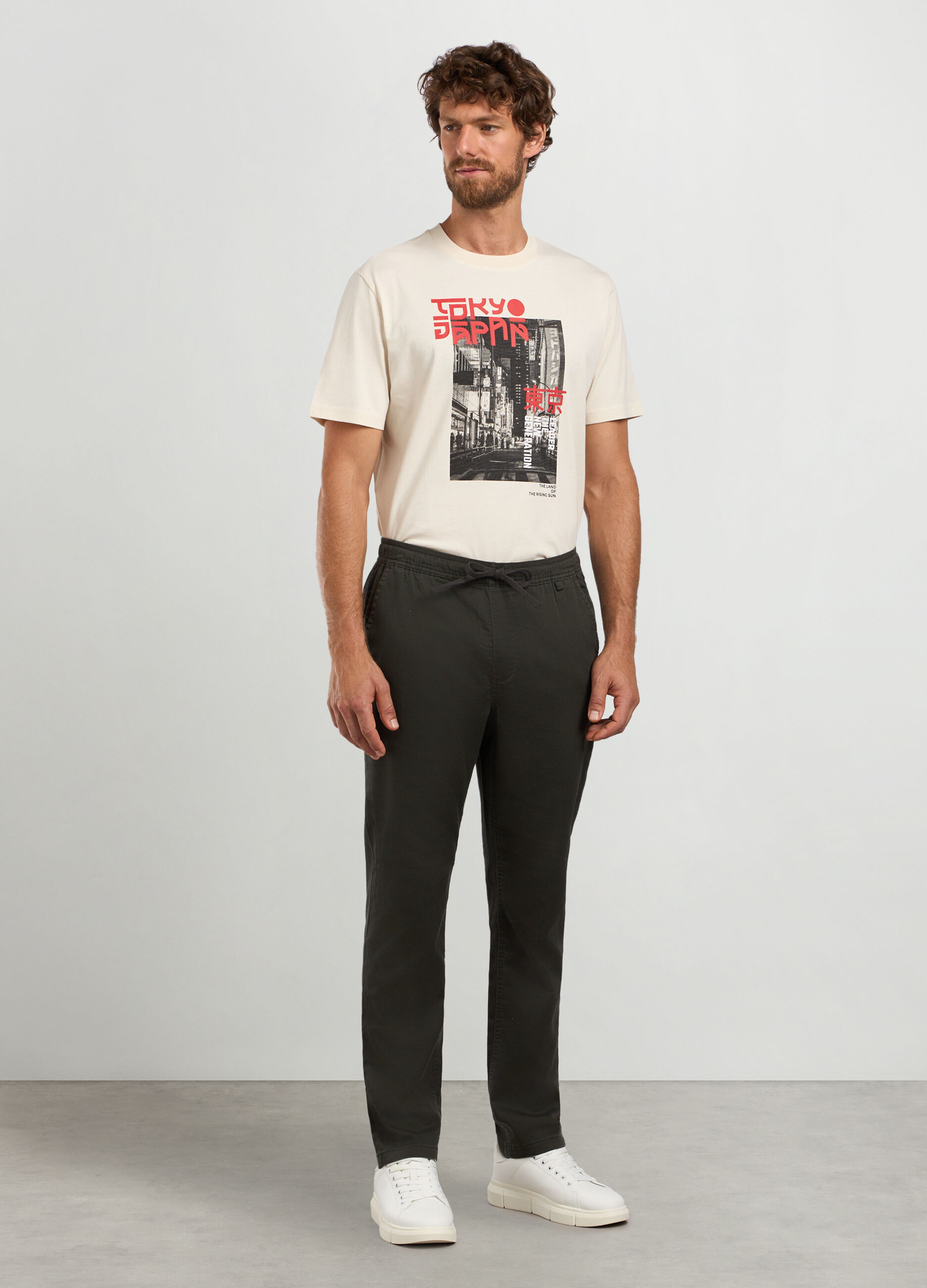 Joggers slim fit in misto cotone uomo_0