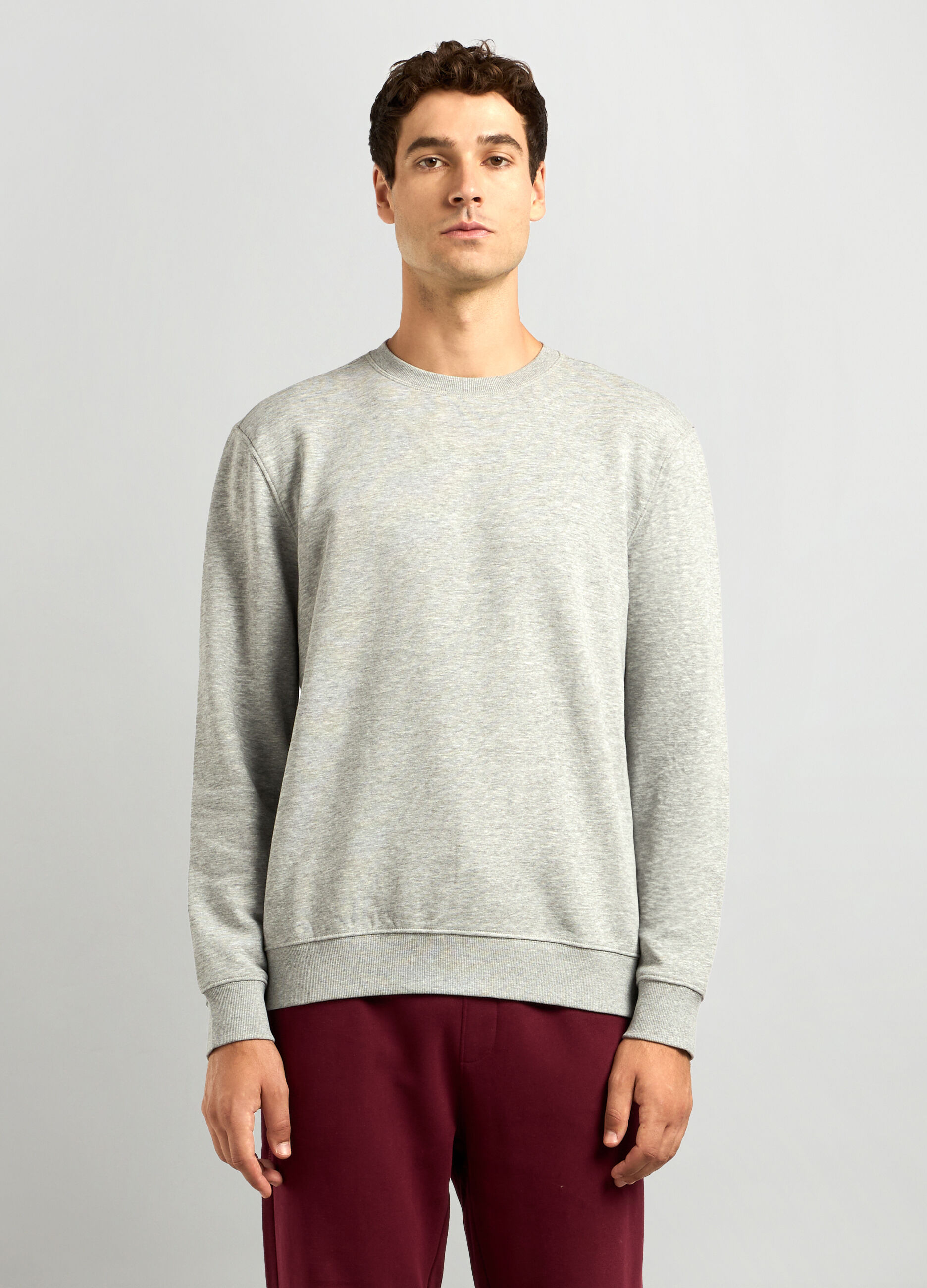 Felpa girocollo in misto cotone uomo_0