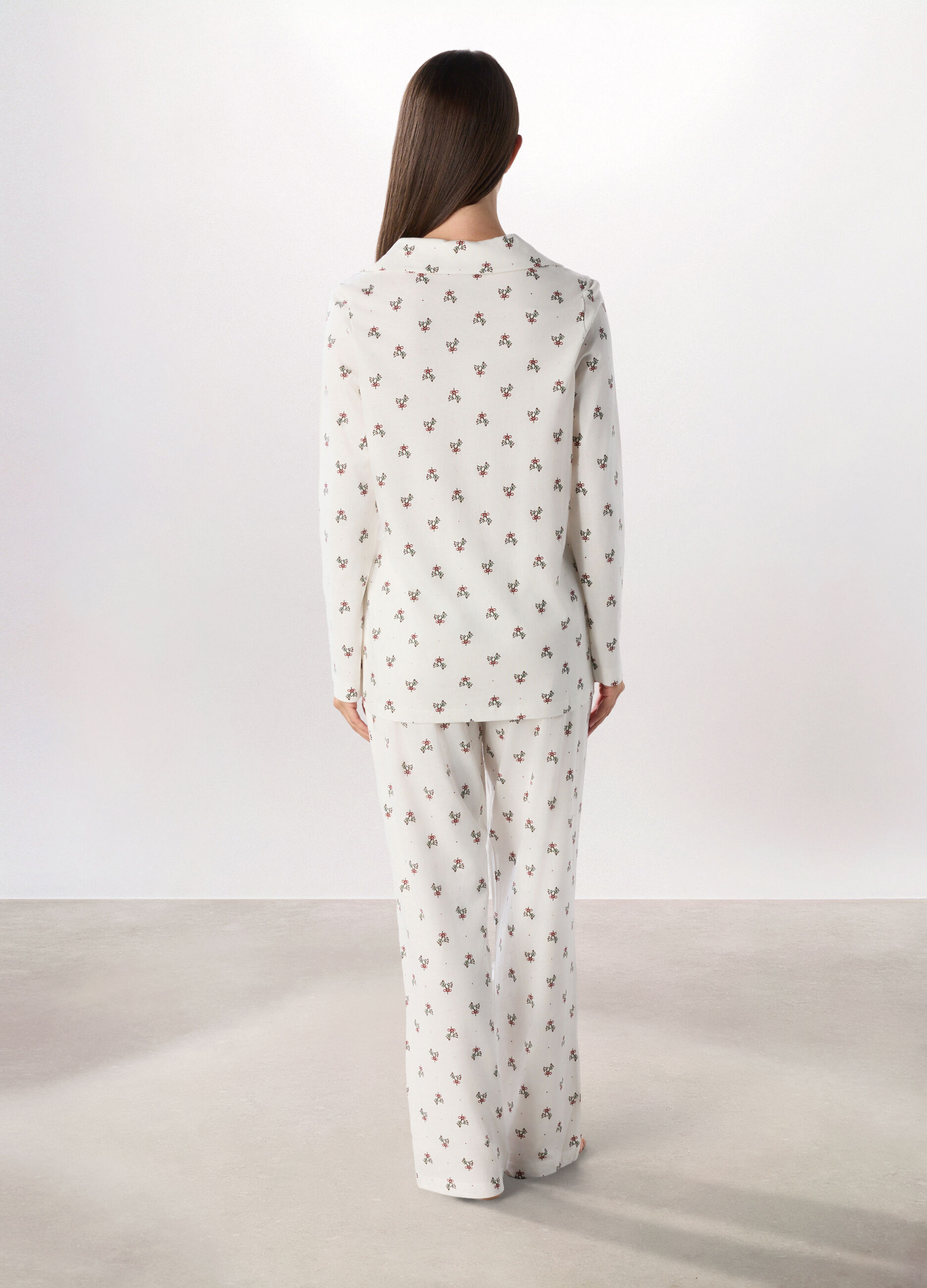 Set pigiama lungo in cotone misto modal donna_1