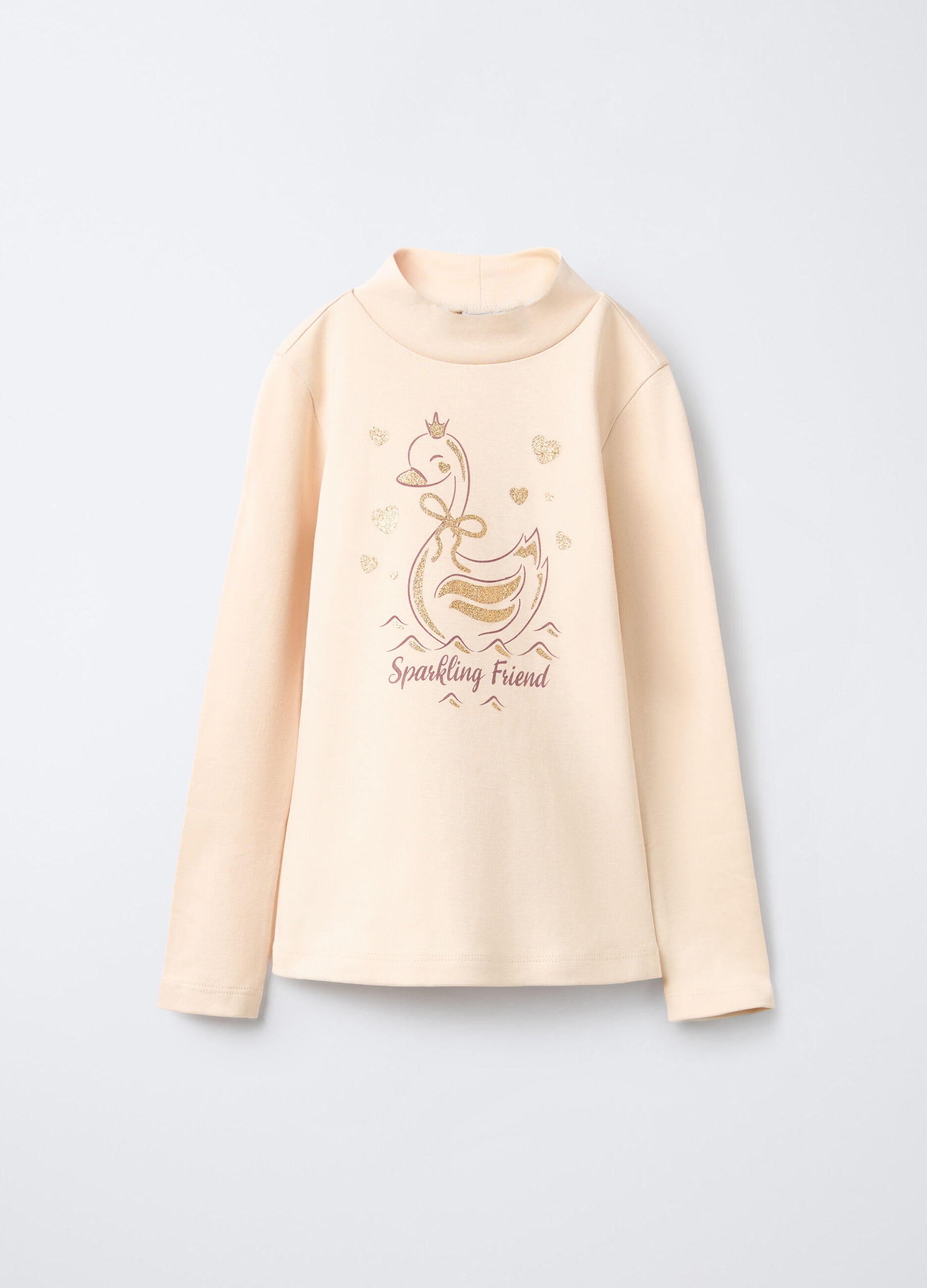 T-shirt in interlock di puro cotone bambina_0