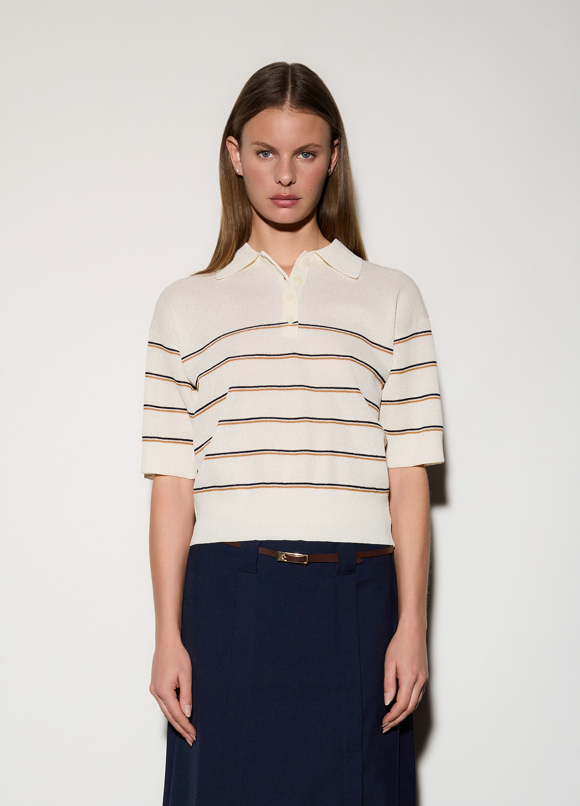 Polo tricot rasata donna_1