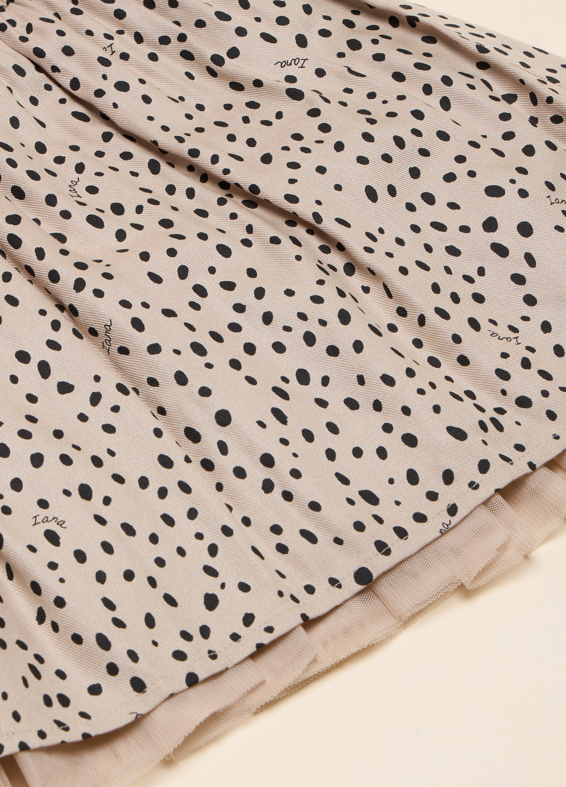 Blukids, Gonna A Pois In Pura Viscosa, Bambina, Beige Chiaro, Taglia: 5-image