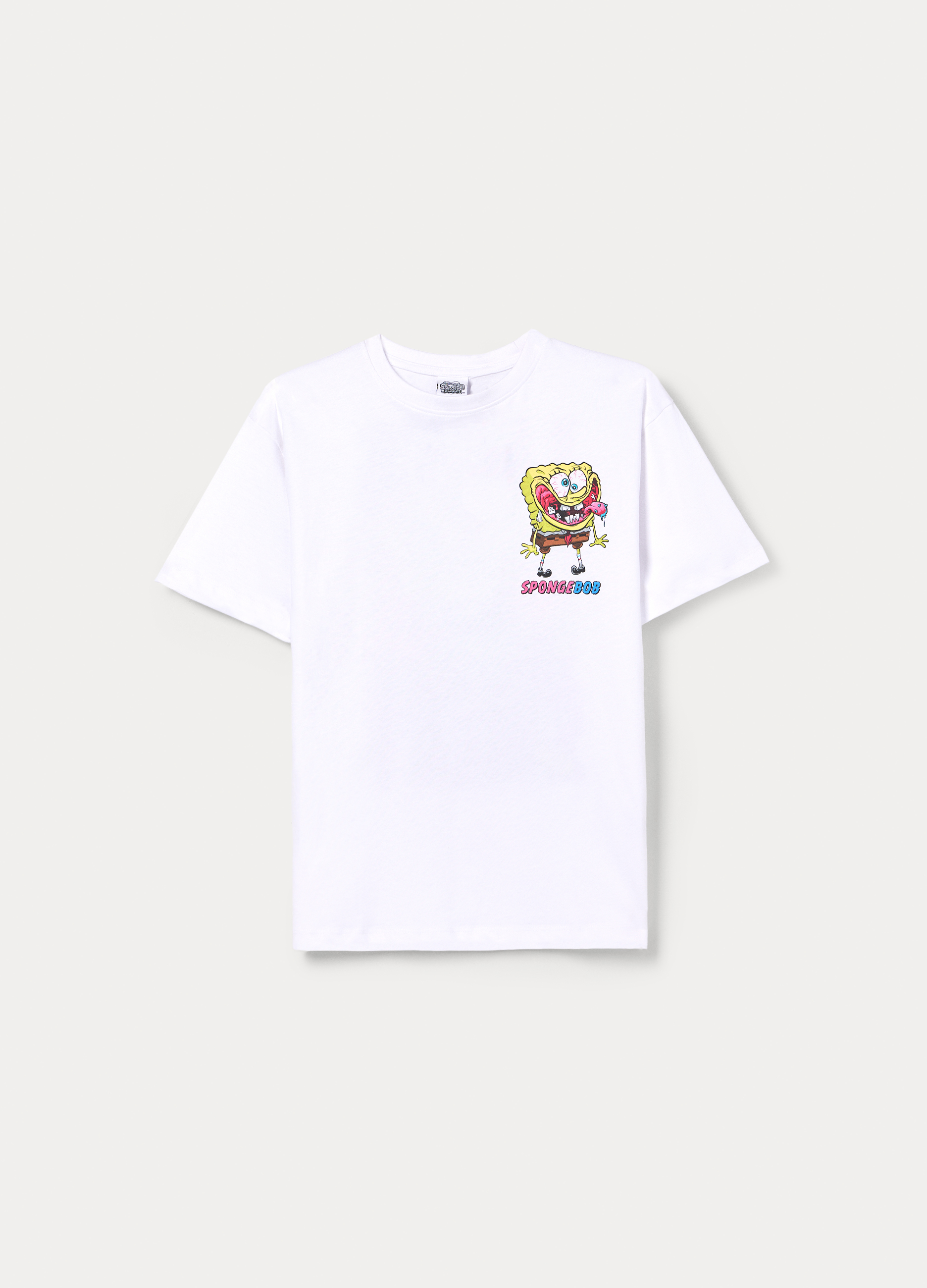 Blukids, T-shirt Spongebob Girocollo Ragazzo, Bambino, Bianco, Taglia: 11-12