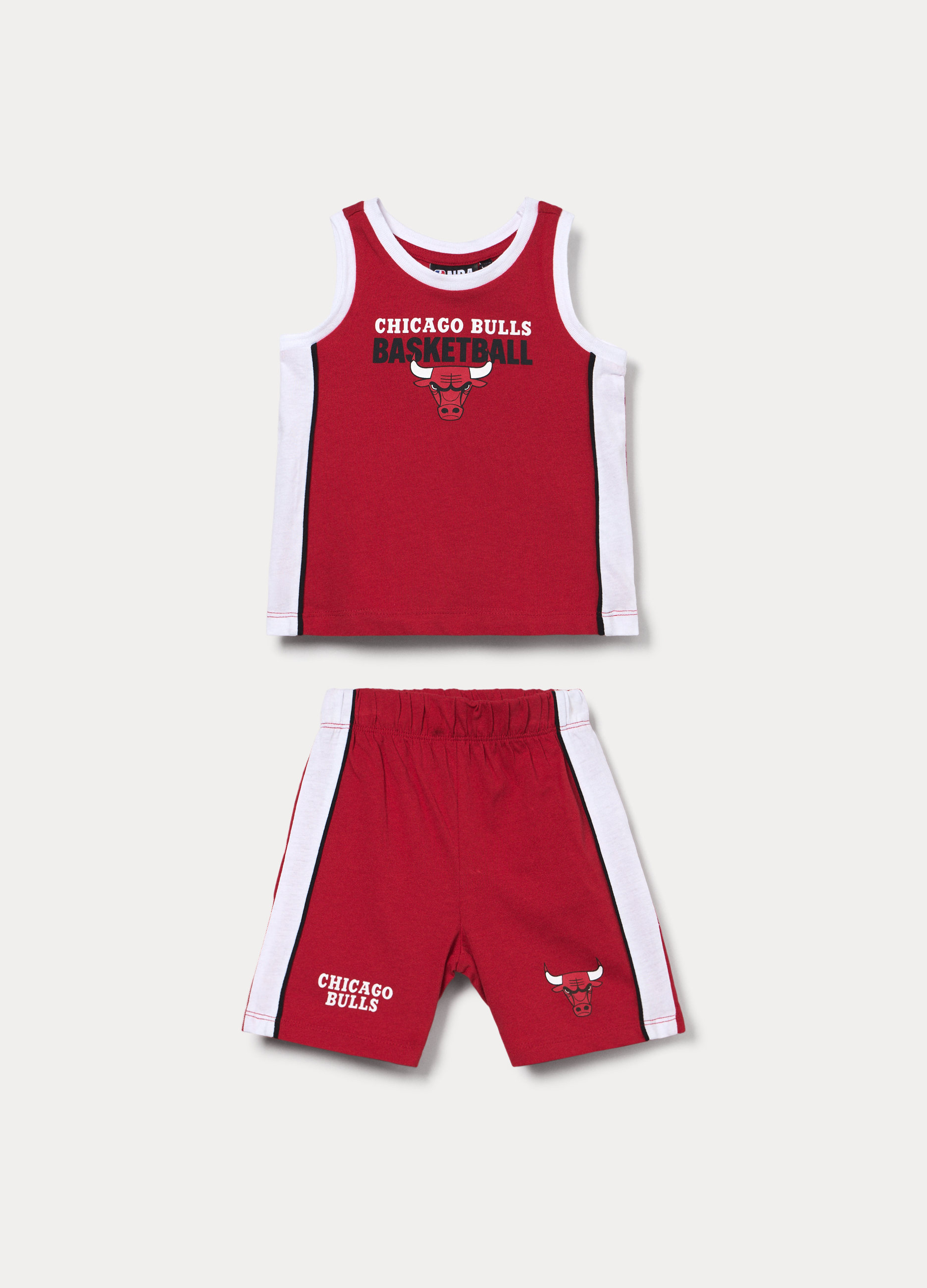 NBA, Jogging Set Nba In Jersey Di Puro Cotone, Bambino, Rosso aragosta, Taglia: 24-30