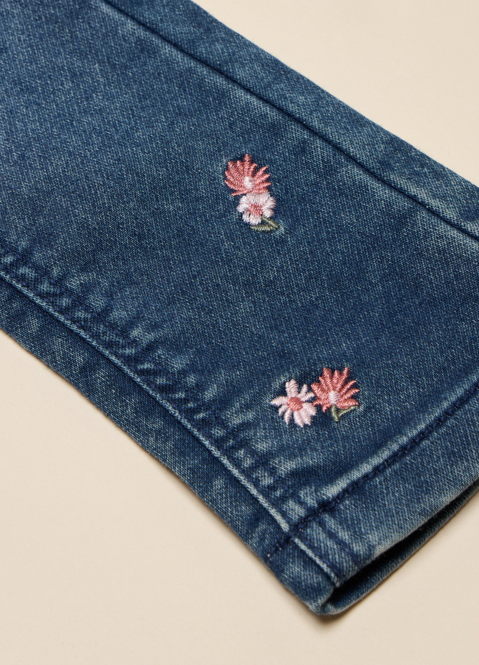 Blukids, Pantaloni In Denim Di Misto Cotone, Neonata, Blu Denim, Taglia: 24-image