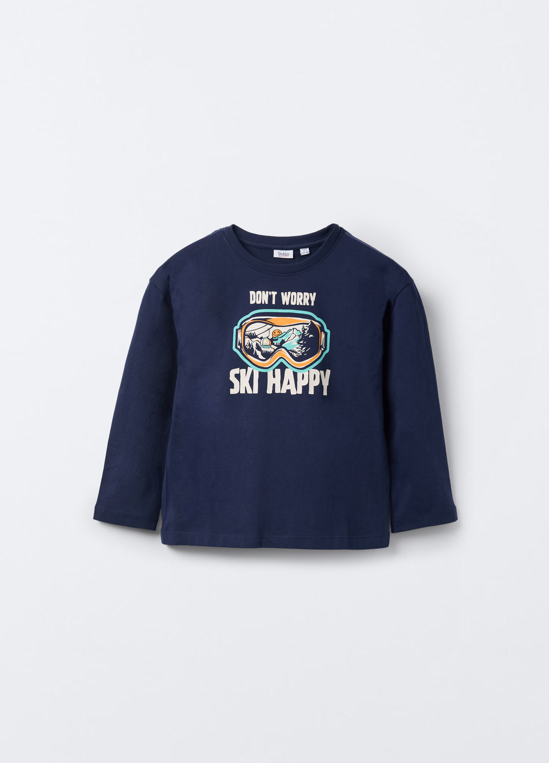 Blukids , T-shirt In Jersey Di Puro Cotone Bambino, Blu scuro, Taglia: 9-10