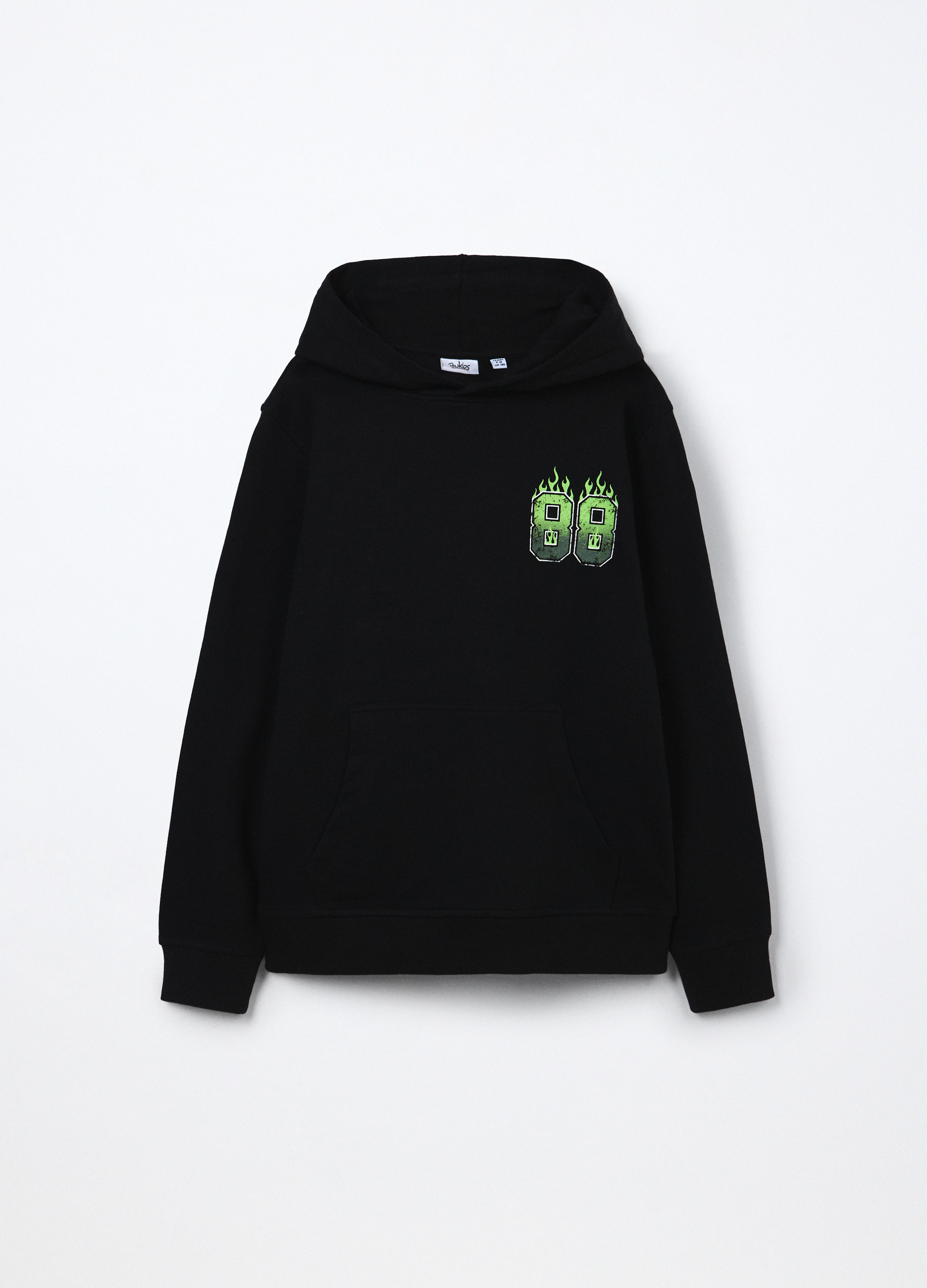 Blukids , Felpa In French Terry Di Puro Cotone Ragazzo, Bambino, Nero, Taglia: 14-15