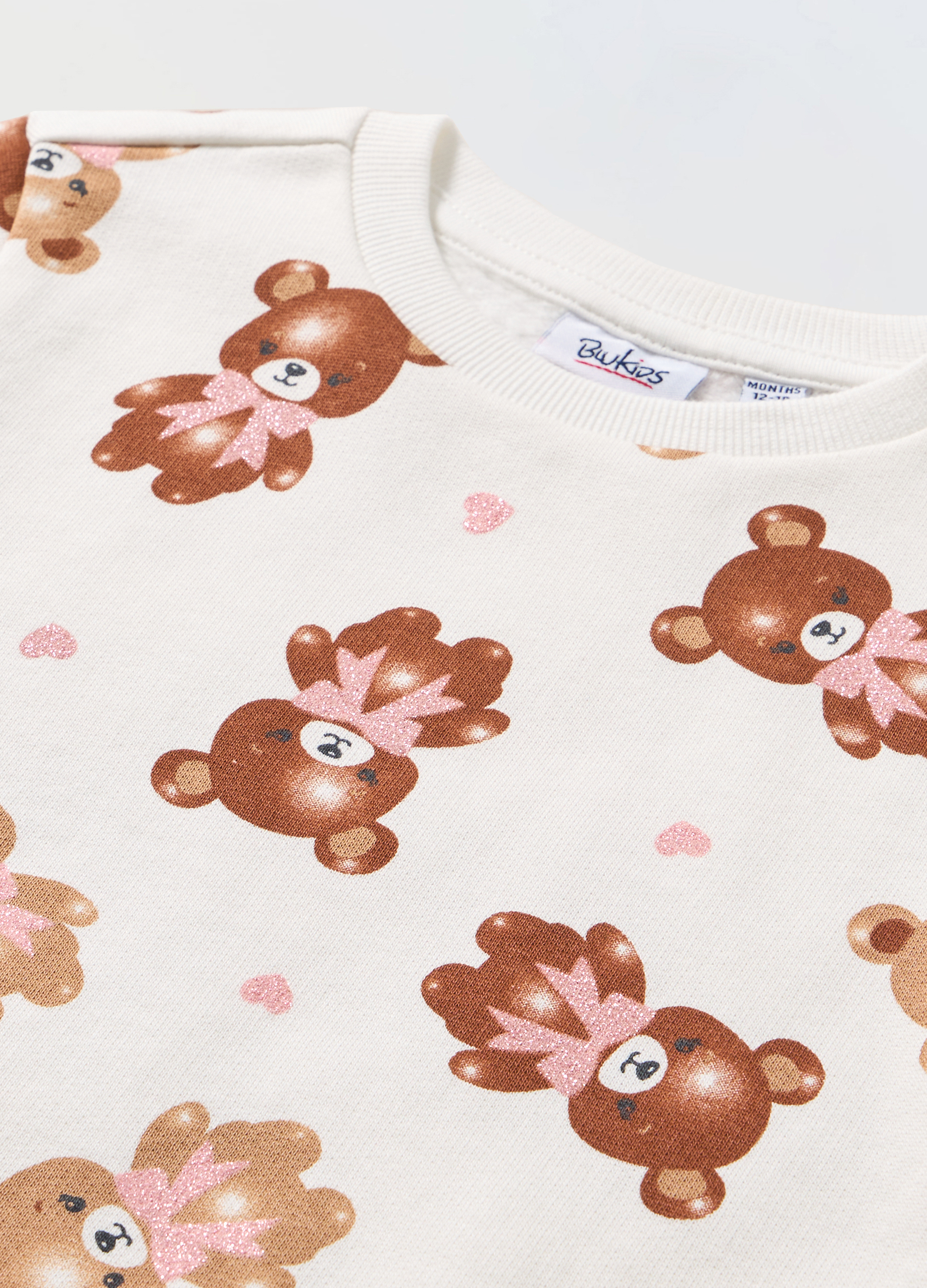 Blukids, Felpa In Puro Cotone Neonata, Bambina, Bianco, Taglia: 9-12-image