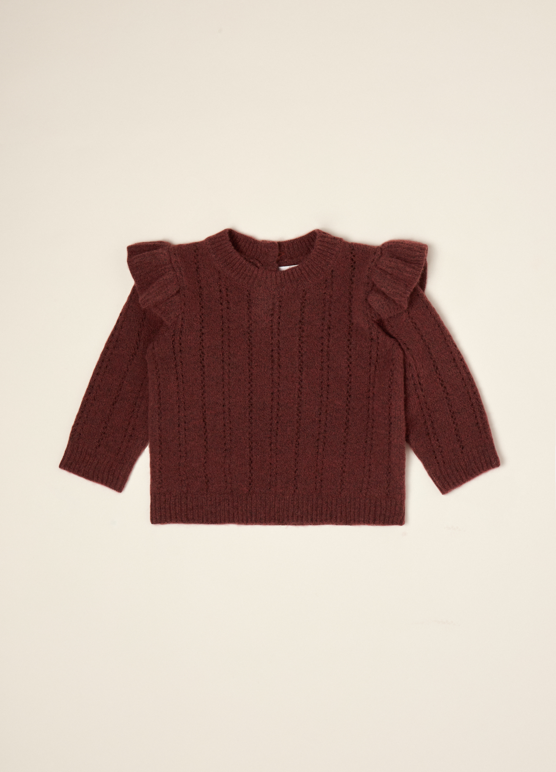 Blukids , Maglia Rossa In Lana Elasticizzato Con Girocollo, Neonata, Rosso, Taglia: 6