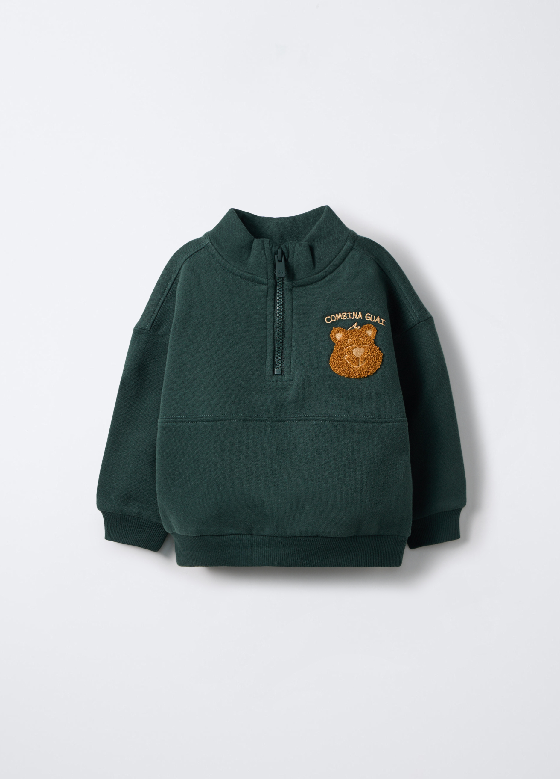 Blukids , Felpa In Puro Cotone Bimbo, Bambino, Verde scuro, Taglia: 30-36