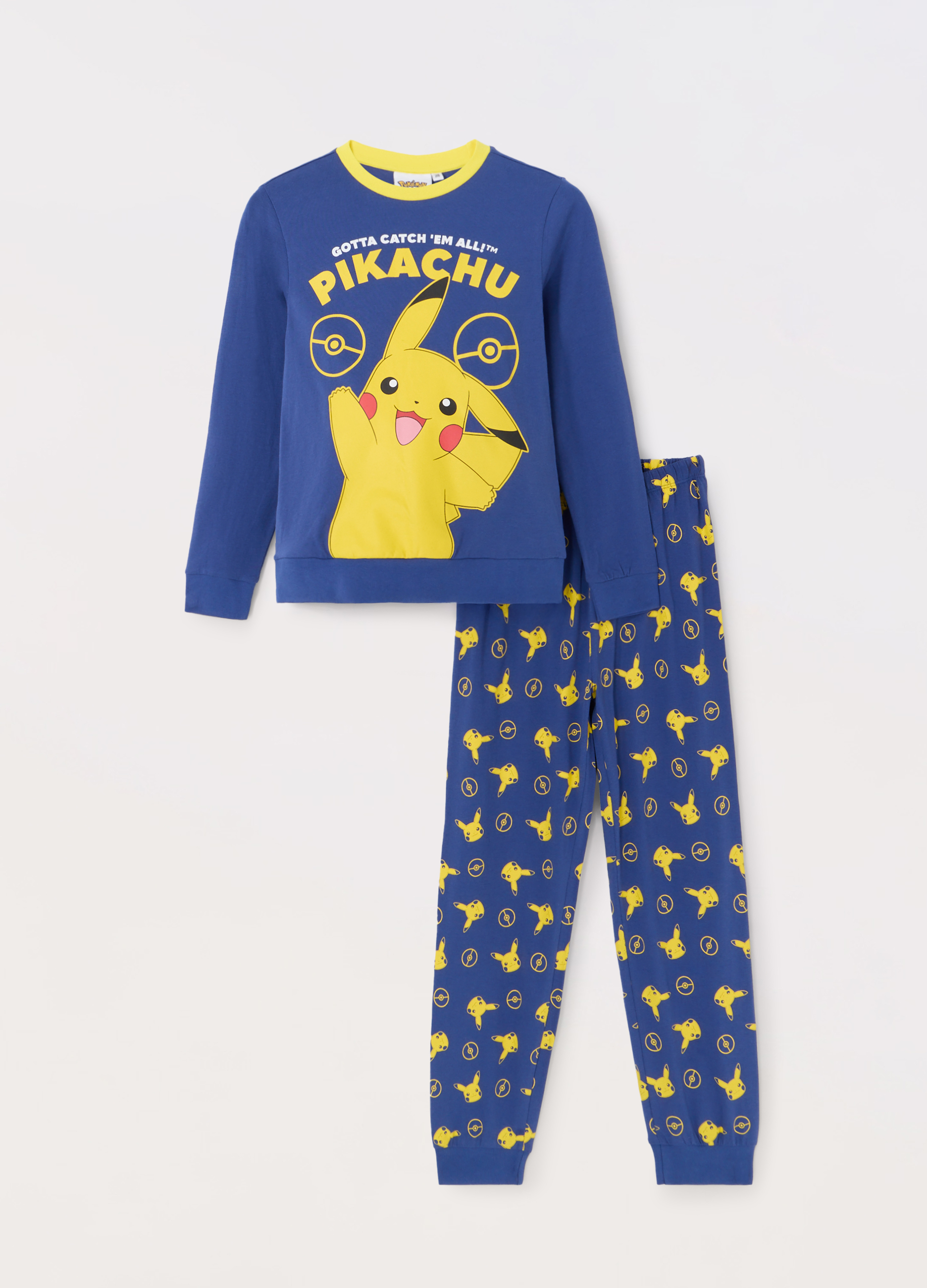 UPIM HB, Set Pigiama Lungo Pokémon Bambino, Blu navy, Taglia: 4-5