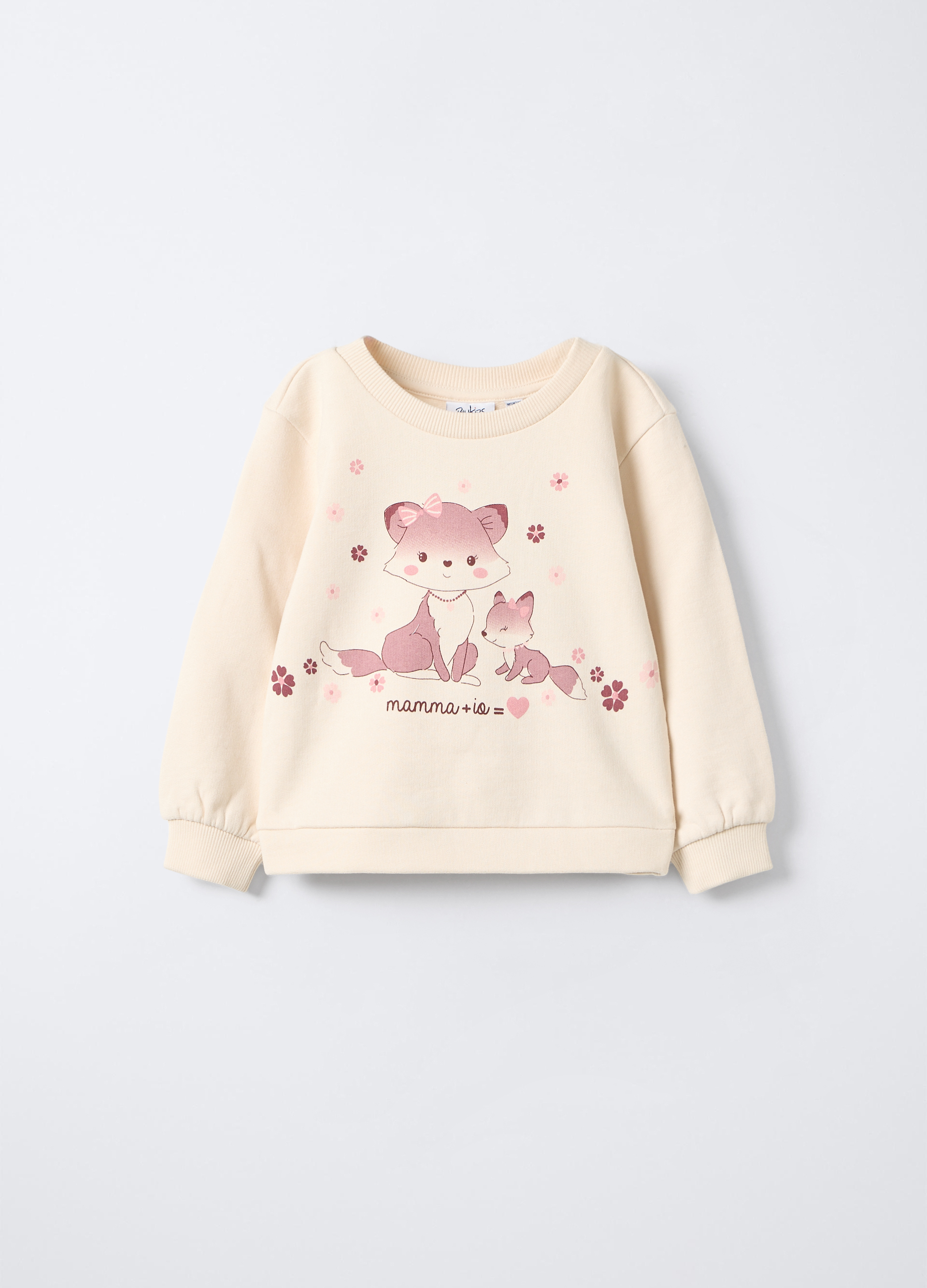 Blukids , Felpa Fit Over In Puro Cotone Bimba, Bambina, Beige chiaro, Taglia: 12-18