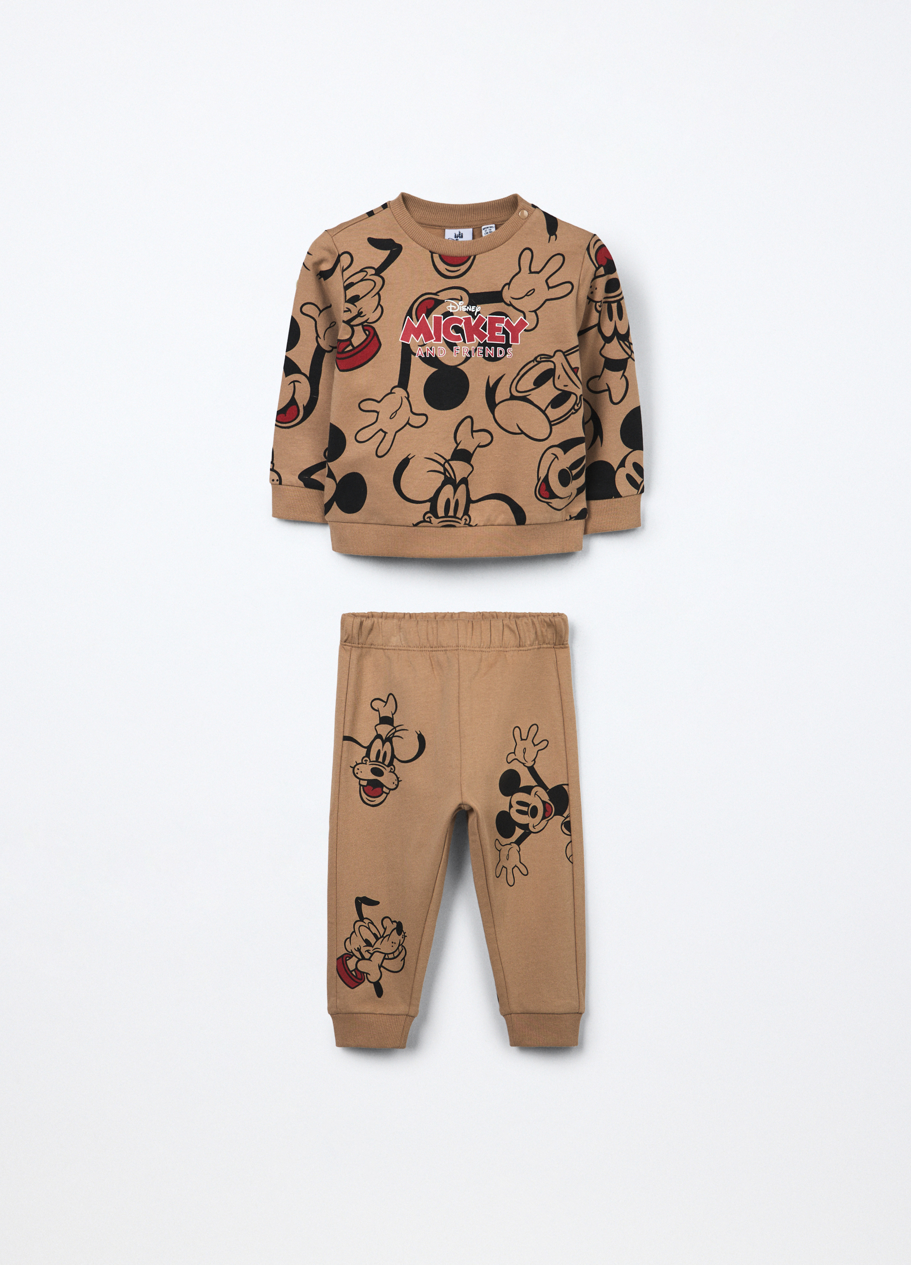 Blukids, Jogging Set In Puro Cotone Fleece Neonato, Bambino, Beige chiaro, Taglia: 30-36
