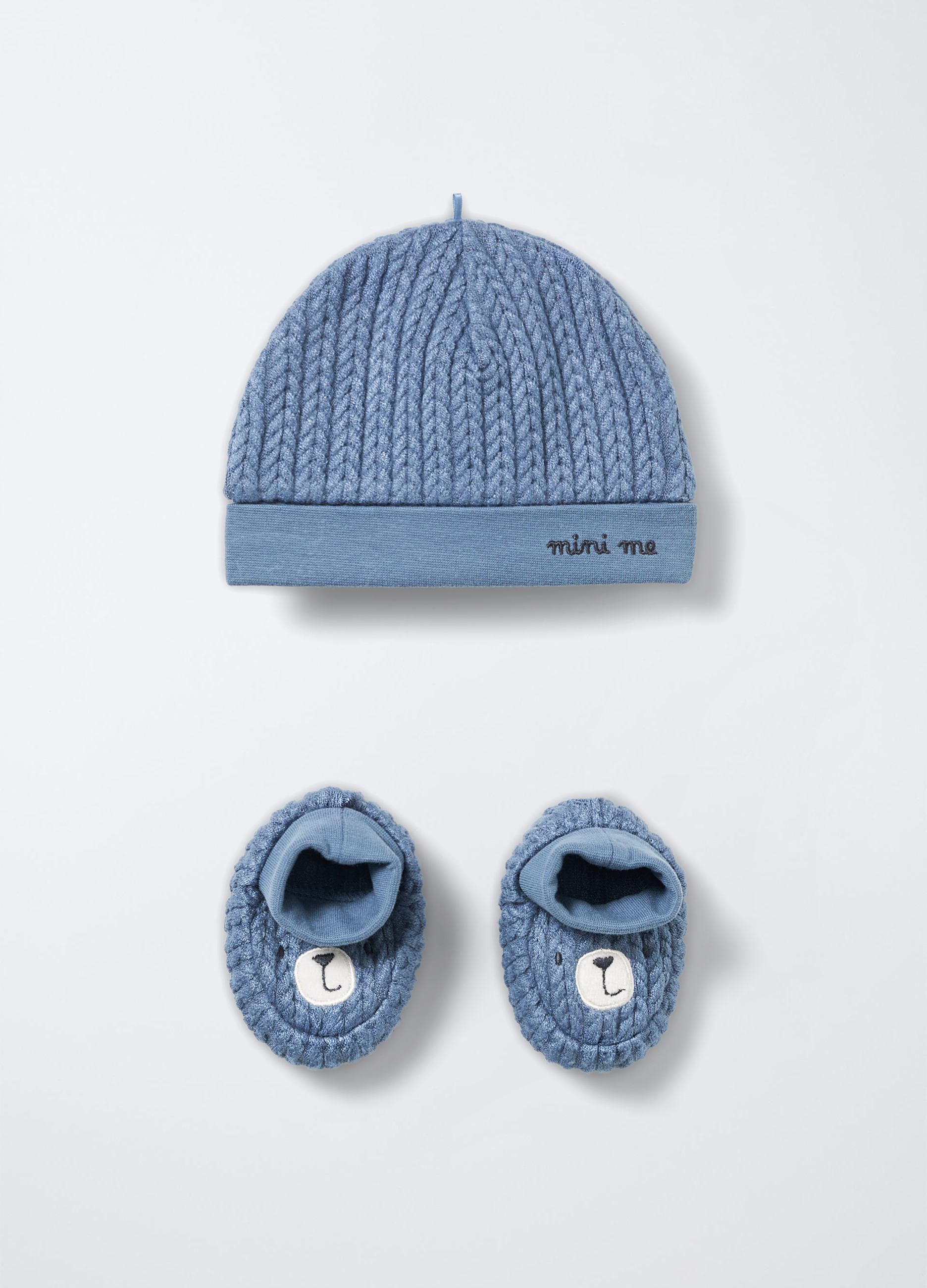 Blukids , Set Velour In Pura Viscosa Neonato, Blu chiaro, Taglia: T.U.
