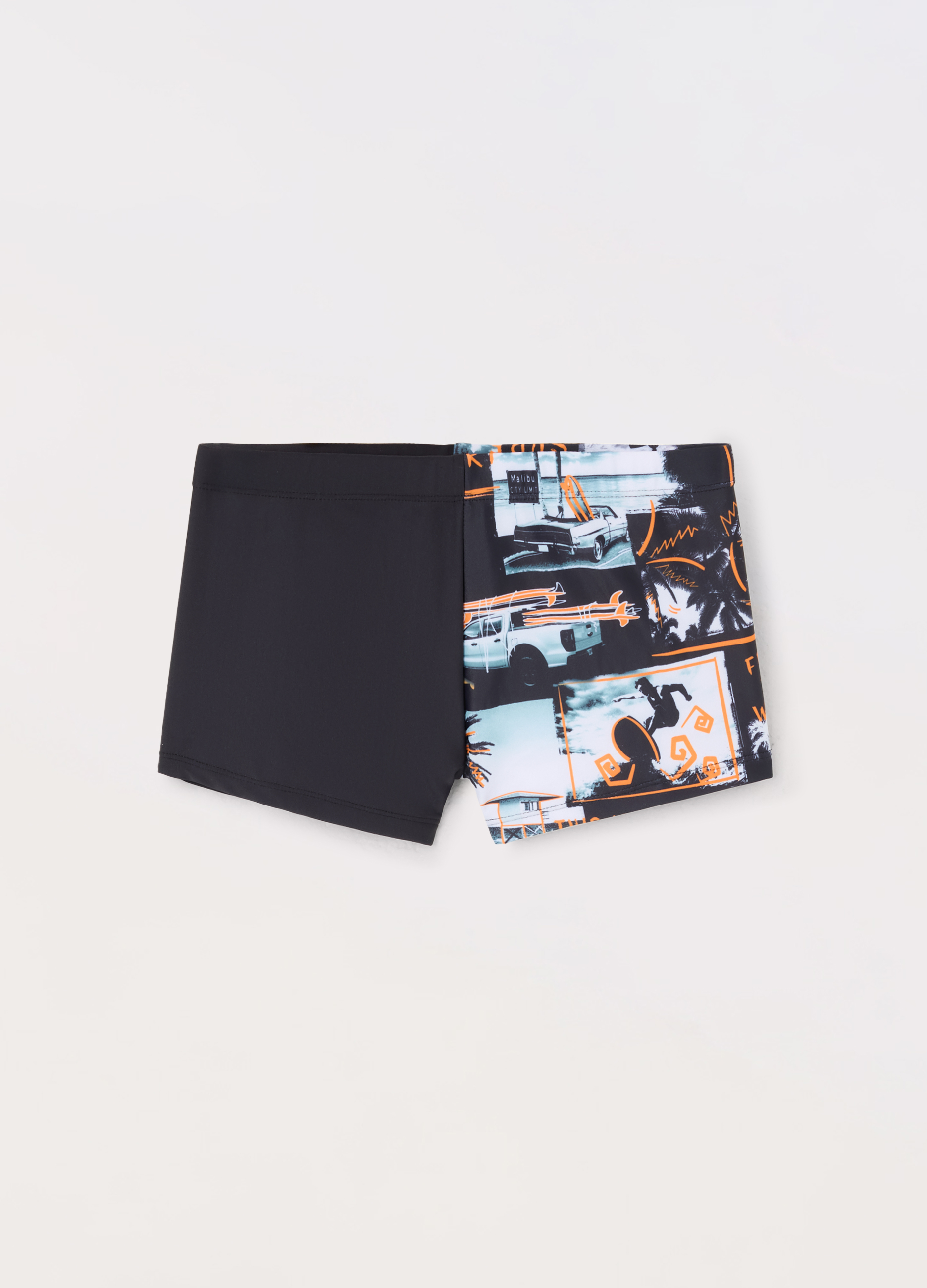 Blukids, Shorts Costume Ragazzo, Unisex, Nero stampa 1, Taglia: 13-14