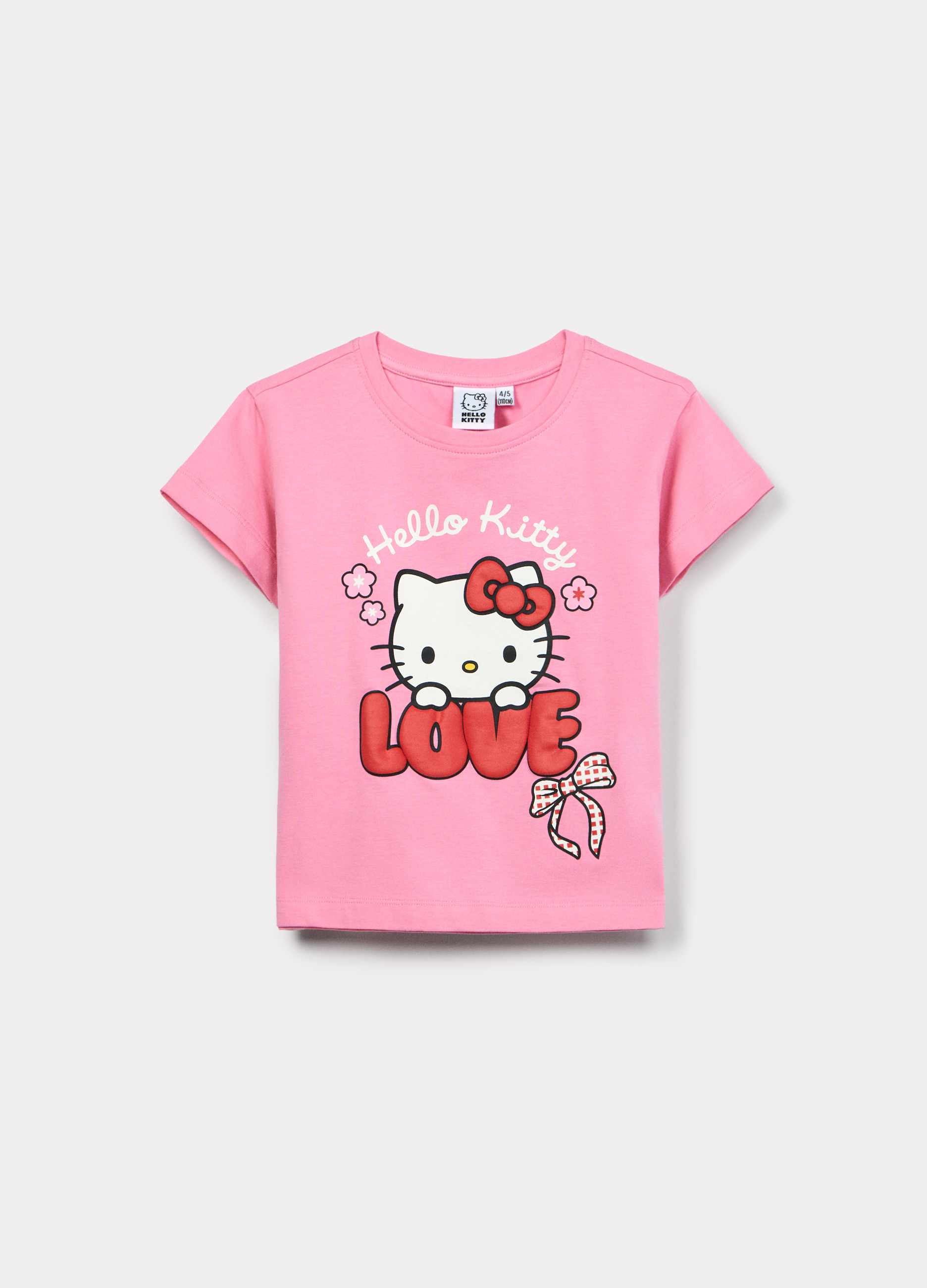 Blukids, T-shirt Hello Kitty In Jersey Di Cotone Stretch Bambina, Rosa pastello, Taglia: 3-4