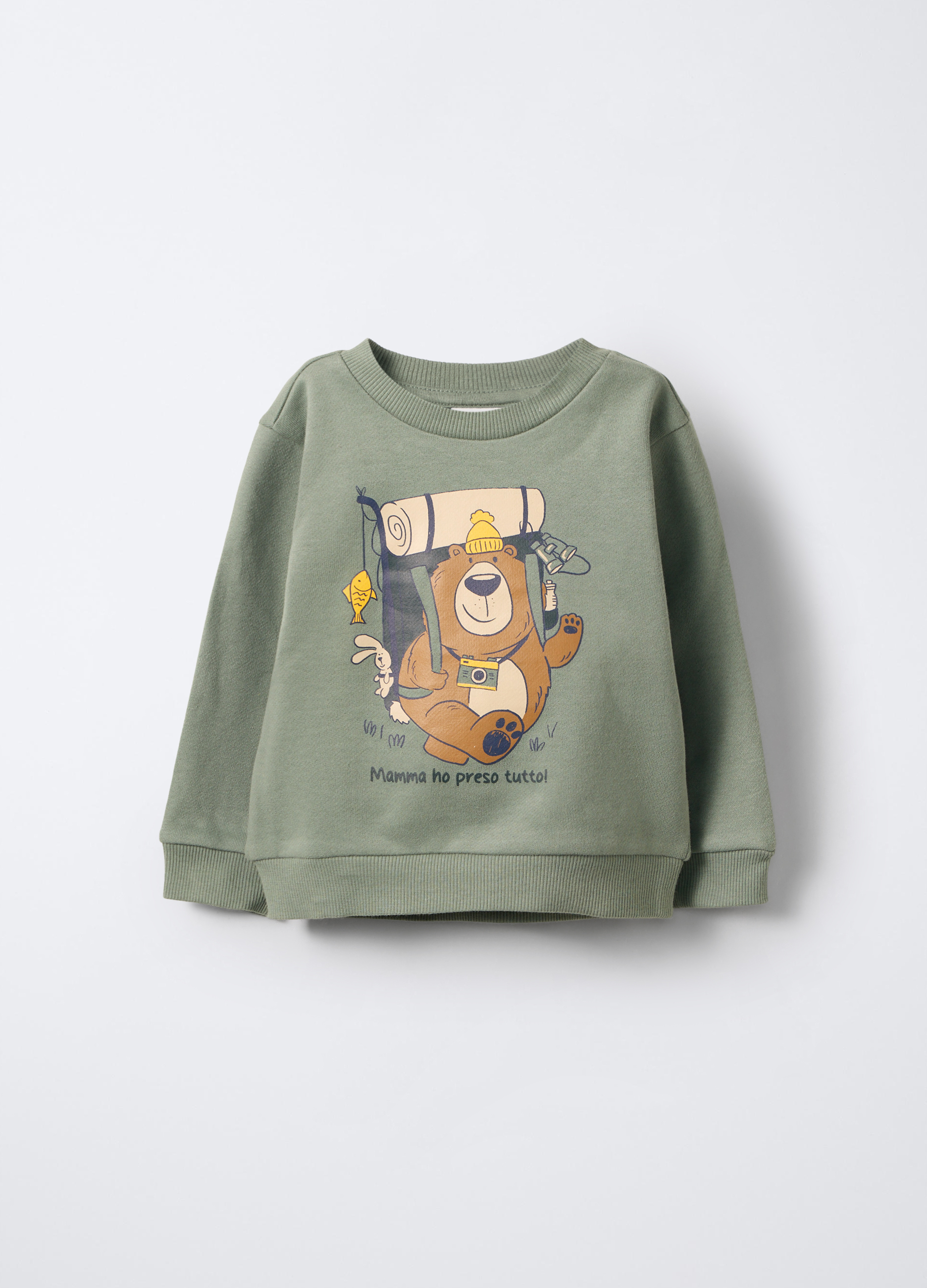 Blukids , Felpa Girocollo In Puro Cotone Bimbo, Bambino, Verde salvia, Taglia: 24-30