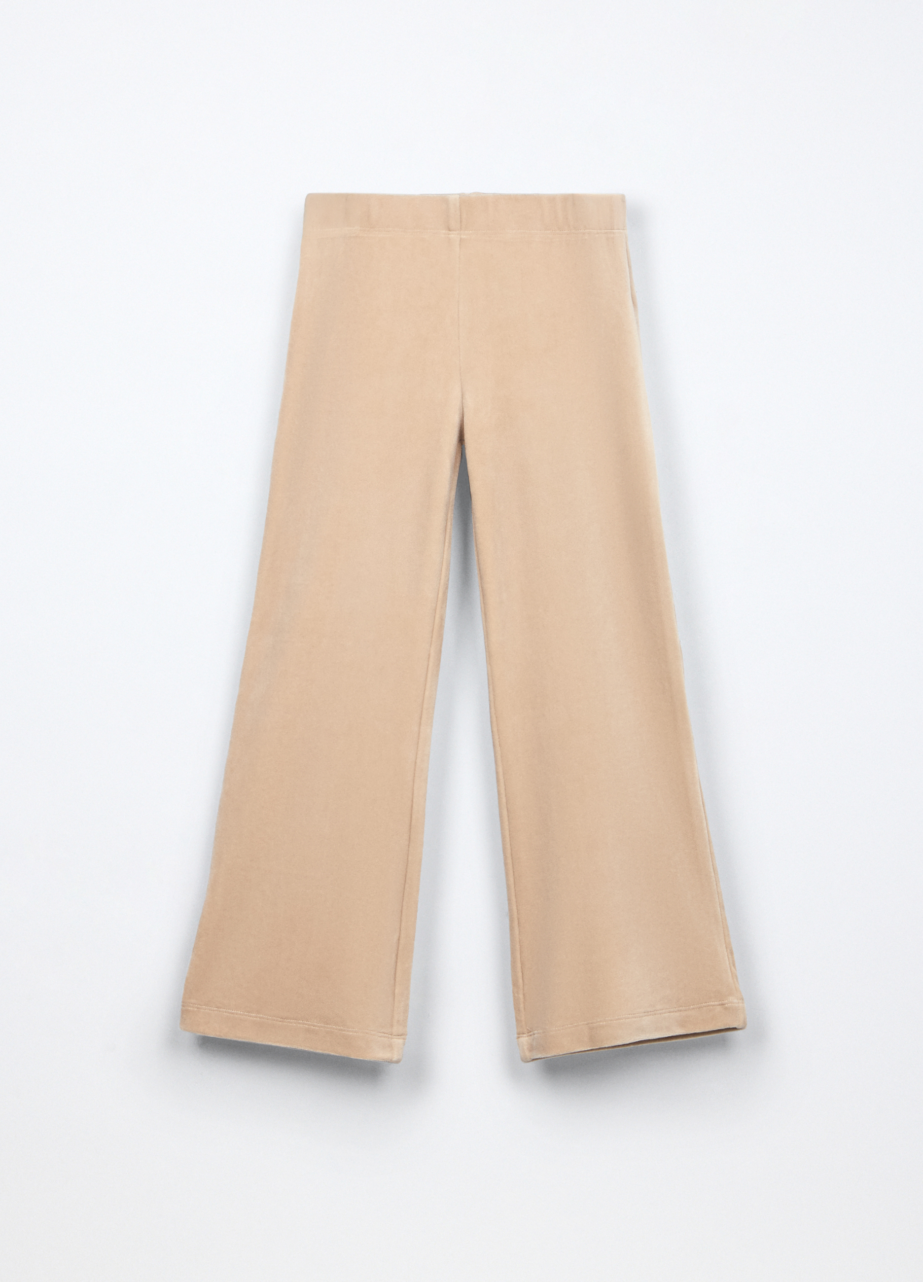 Blukids, Pantaloni Wide Leg Velours Bambina, Beige chiaro, Taglia: 4-5