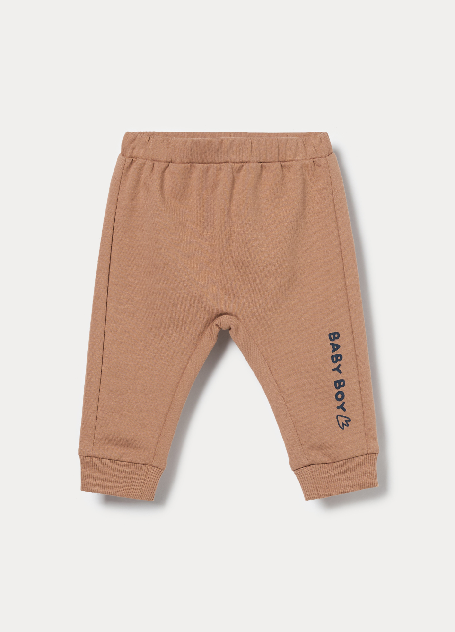 Blukids, Jogger In French Terry Di Puro Cotone Neonato, Arancione chiaro, Taglia: 6-9
