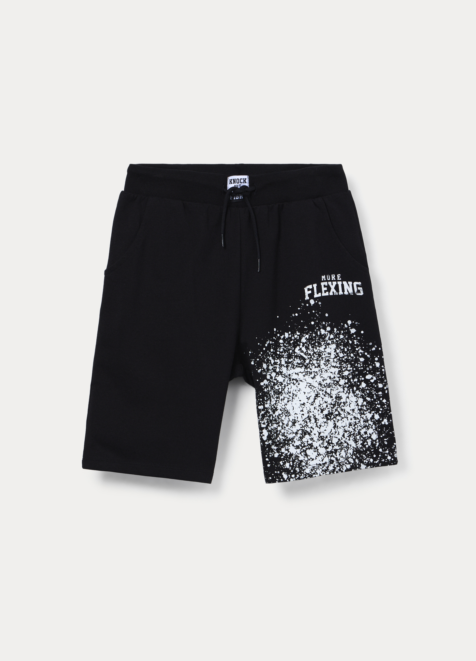 Blukids , Shorts In French Terry Di Cotone Stretch Ragazzo, Bambino, Nero, Taglia: 14-15