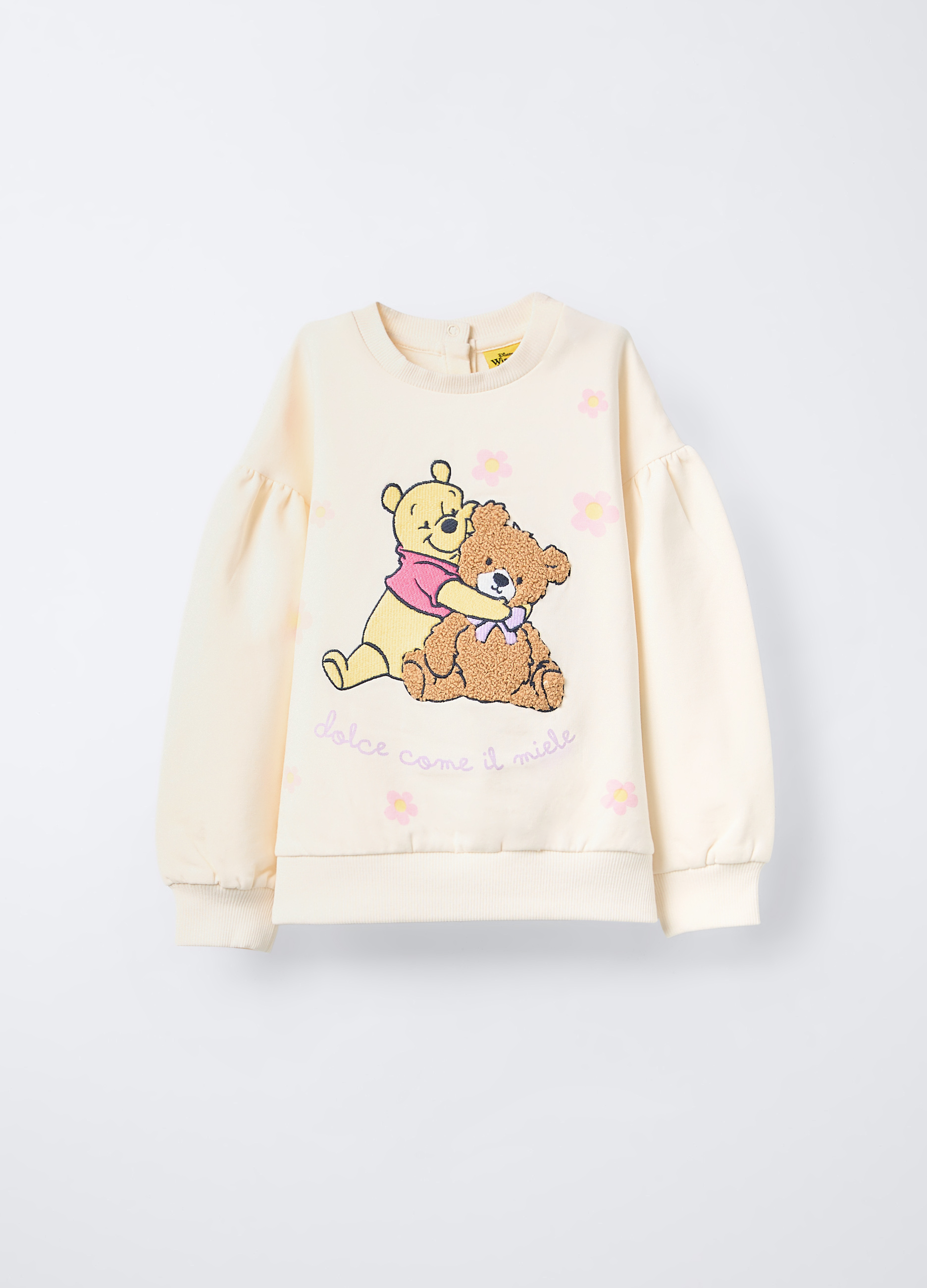 Disney , Felpa In Cotone Garzato Stretch Bimba, Bambina, Bianco avorio, Taglia: 12-18